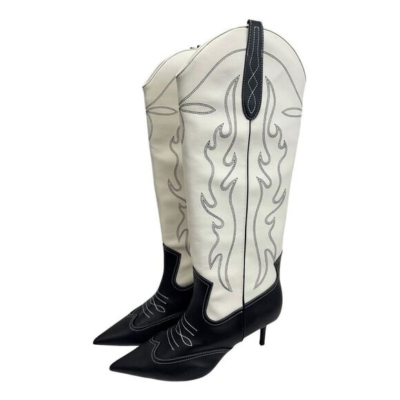 INC International Concepts Boots Western Style Knee High Size 7 Pointed Toe - Picture 3 of 9